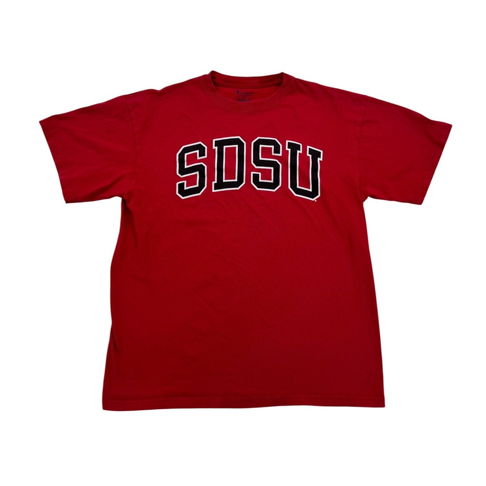 Champion SDSU T-Shirt Mens Large Red Good San Diego State University Tee